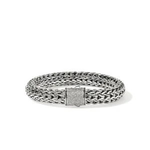 JOHN HARDY con Bracelet, Sterling Silver, Diamonds, 10.5MM