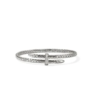 JOHN HARDY Spear Flex Cuff, Sterling Silver, Diamonds, 4MM