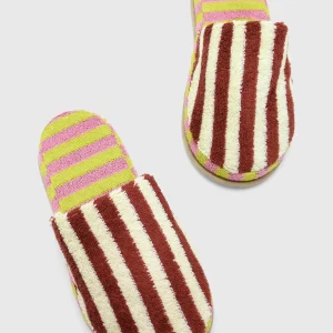DUSEN DUSEN Terry Slippers in Caterpillar Stripe