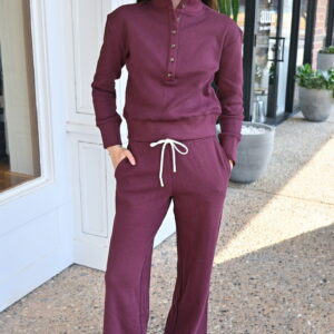 PERFECT WHITE TEE Zia Waffle Long Sleeve in Cherry Lacquer