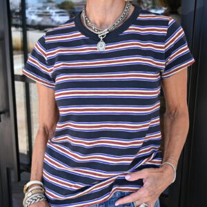 rag & bone The Slub Stripe Tee in Slglmlt