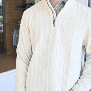 FUNDAMENTAL COAST Dockside Quarter Zip in Almond