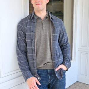FUNDAMENTAL COAST Nazare Port Long-Sleeve Button-Up in Navy