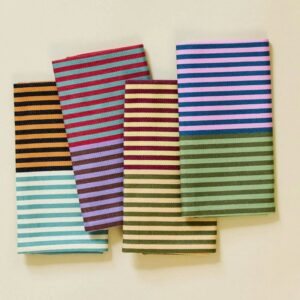 DUSEN DUSEN Napkins in Duo Stripe Set/4 18"x 18"