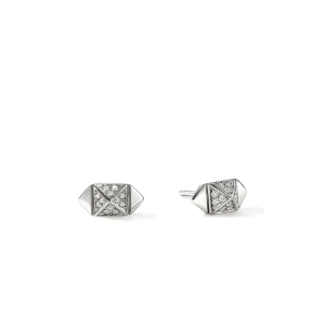 JOHN HARDY Icon Stud Earrings, Sterling Silver, Diamonds, 5MM
