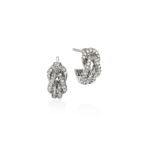 JOHN HARDY Love Knot Silver Diamond Pave Earrings