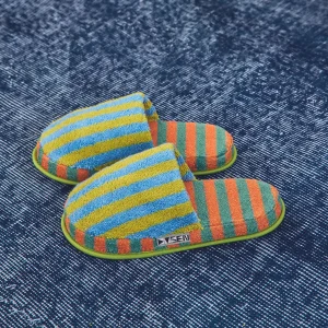 DUSEN DUSEN Terry Slippers in Grasshopper Stripe