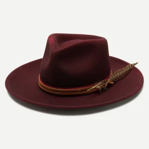 WYETH Jared Wool Felt Rancher in Wine