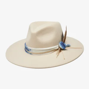 WYETH Amelia Wool Felt Rancher in Oatmeal/Bone