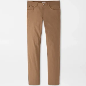 PETER MILLAR Brevard Performance Flannel Five Pocket Pant in Dark Amber