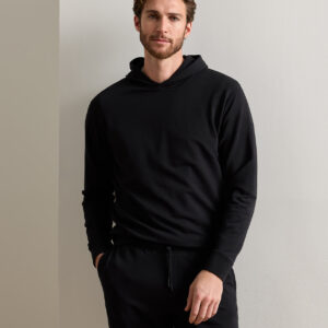 PETER MILLAR Oasis Pullover Hoodie in Black