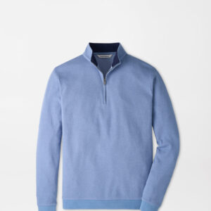 PETER MILLAR Ridgeline Knit Quarter Zip in Summer Rain