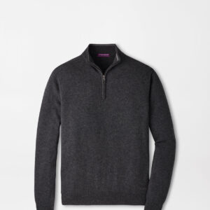 PETER MILLAR 25th Anniversary Cashmere Quarter-Zip Sweater in Charcoal