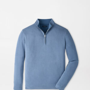 PETER MILLAR Soft Suede Performance Quarter Zip in Windy Blue
