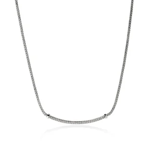 JOHN HARDY JH Essential Pavé Necklace in Sterling Silver and Diamonds, 1.8MM, 16"-18"