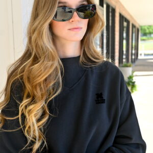 THE NEW SOCIETY Logo Rib Collar Woman Sweatshirt in Moonless Night