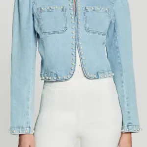 GENERATION LOVE Emilie Pearl Denim Jacket in Light Blue