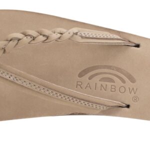 RAINBOW SANDALS Flirty Braidy Single Layer 1/2" Narrow Strap with Leather Braid in Sierra Brown