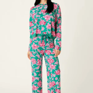 PJ SALVAGE Frosted Floral Dreams Long Sleeve PJ Set in Ivy
