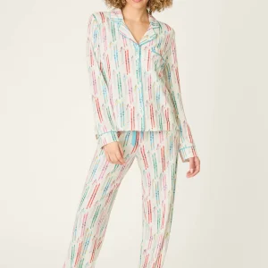 PJ SALVAGE Après All Day Ski Print 3-Piece PJ Set in Ivory