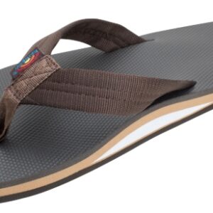 RAINBOW SANDALS Classic Rubber Single Layer Soft Top 1" Nylon Strap in Brown